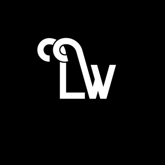 Vector lw letter logo design initial letters lw logo icon abstract letter lw minimal logo design template l w letter design vector with black colors lw logo