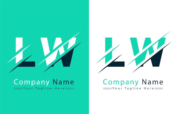 Vettore elementi del concetto di progettazione vettoriale del logo lw letter