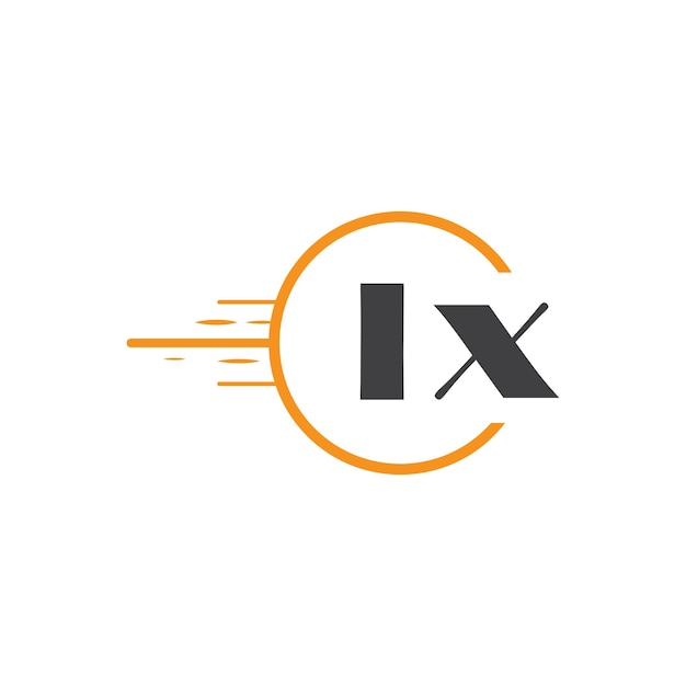 lx 初期のモノグラムロゴと円のスタイルのデザイン