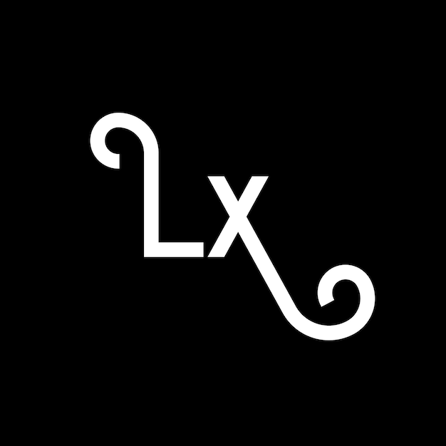 ベクトル lx 文字デザイン: lx のアイコンlx 文字のアイコン lx シンプルな文字 lx のシンプルなデザイン l x 文字のデザイン 黒い色のベクトル lx のロゴ