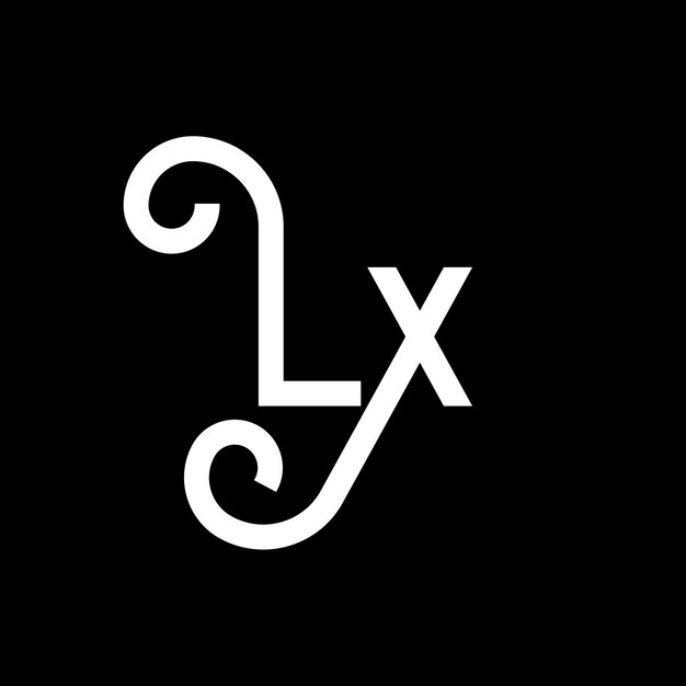 ベクトル lx 文字デザイン: lx のアイコンlx 文字のアイコン lx シンプルな文字 lx のシンプルなデザイン l x 文字のデザイン 黒い色のベクトル lx のロゴ