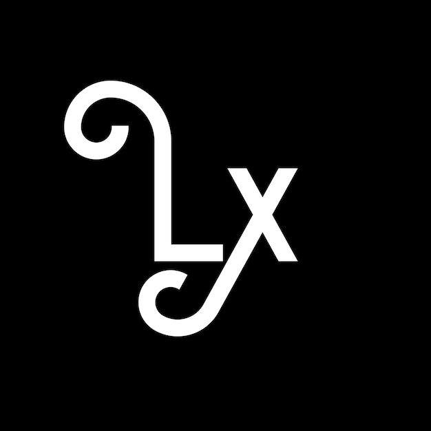 Vector lx letter logo design initial letters lx logo icon abstract letter lx minimal logo design template l x letter design vector with black colors lx logo