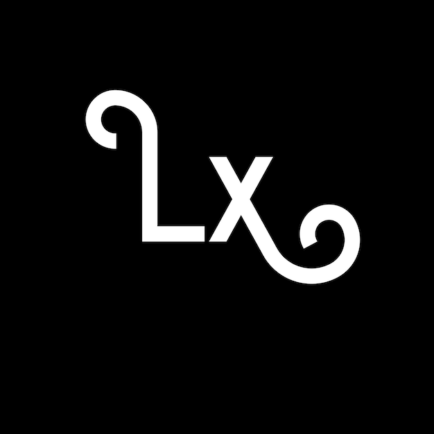 ベクトル lx 文字デザイン: lx のアイコンlx 文字のアイコン lx シンプルな文字 lx のシンプルなデザイン l x 文字のデザイン 黒い色のベクトル lx のロゴ