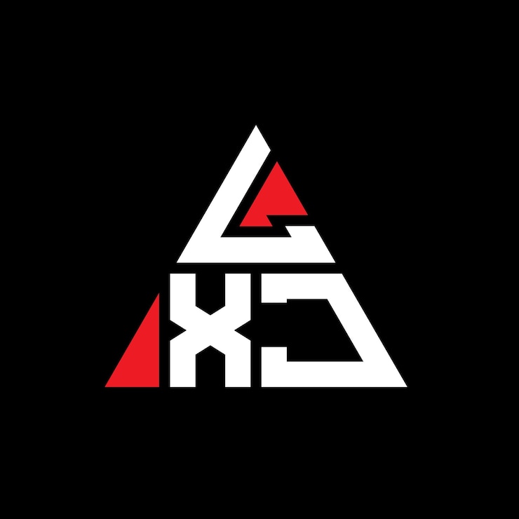 Vector lxj triangle letter logo design with triangle shape lxj triangle logo design monogram lxj triangle vector logo template with red color lxj triangular logo simple elegant and luxurious logo