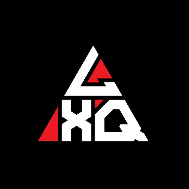 삼각형 모양의 LXQ 삼각형 로고 디자인, 모노그램, 빨간색 LXQ 터 로고 템플릿, 단순하고 우아하고 고급스러운 로고