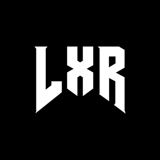 LXR ブラック&ホワイト カラー・コンビネーション LXR ベクトル LXR アイコン LXR アルファベット LXR