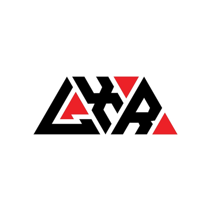 Vector 삼각형 모양의 lxr 삼각형 문자 로고 디자인 모노그램 lxr 세각형 터 로고 템플릿 빨간색 lxr 사각형 로고 간단 우아하고 고급스러운 로고 lxr