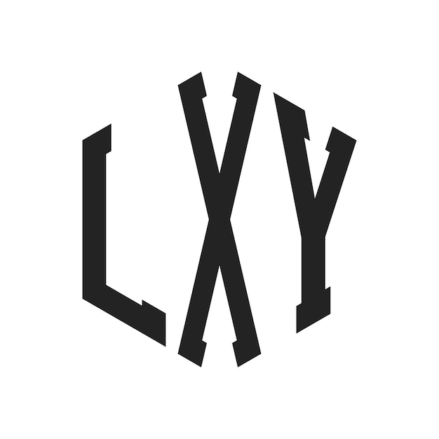 LXY ロゴ デザイン イニシャルレター LXY モノグラム ロゴは六角形を使用しています