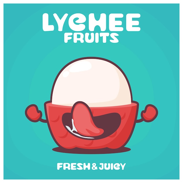 Lychee cartoon fruit vector illustratie