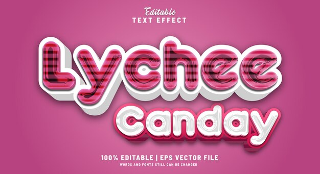 Vector lychee editable text 3d style effect