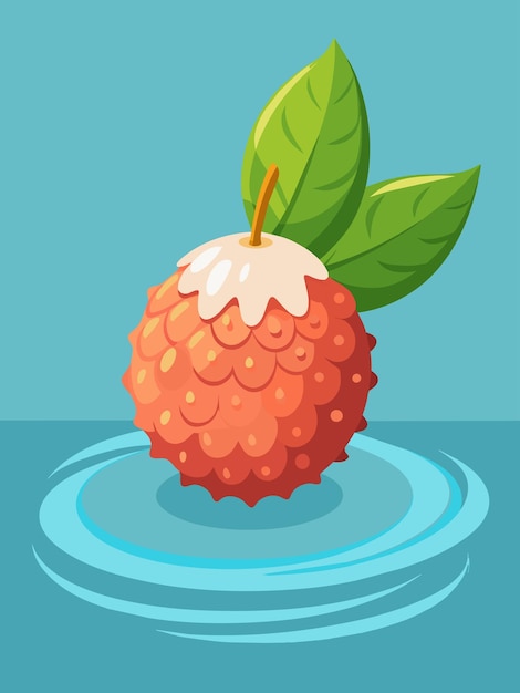 Vector lychee fruit floating in clear water creating a refreshing and vibrant background