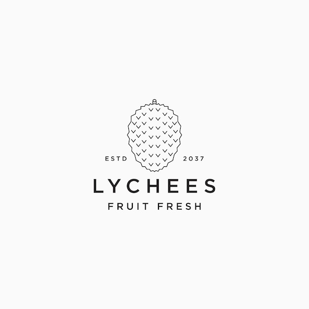 Lychee fruit logo icon design template vector illustration