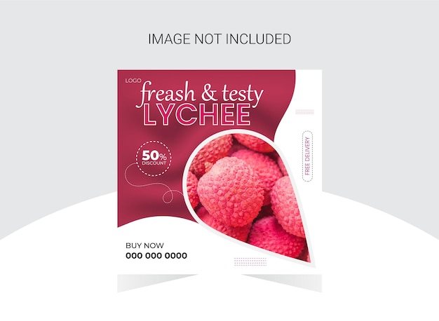 lychee fruit social media post design