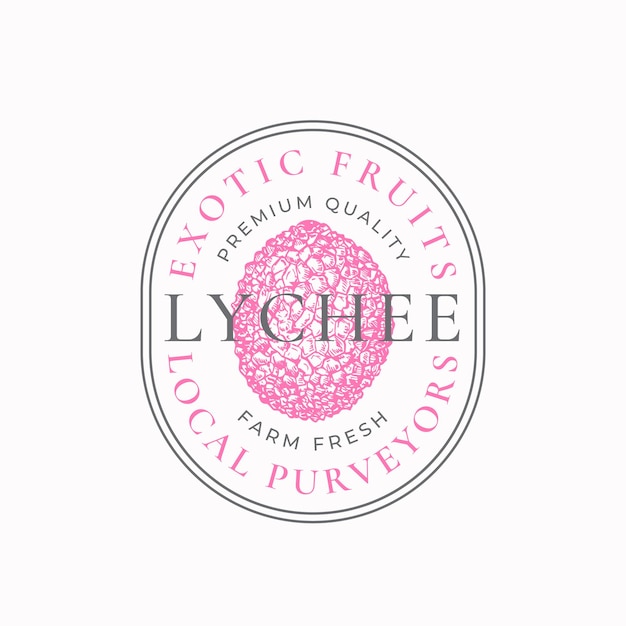 Lychee purveyors round frame badge or logo template
