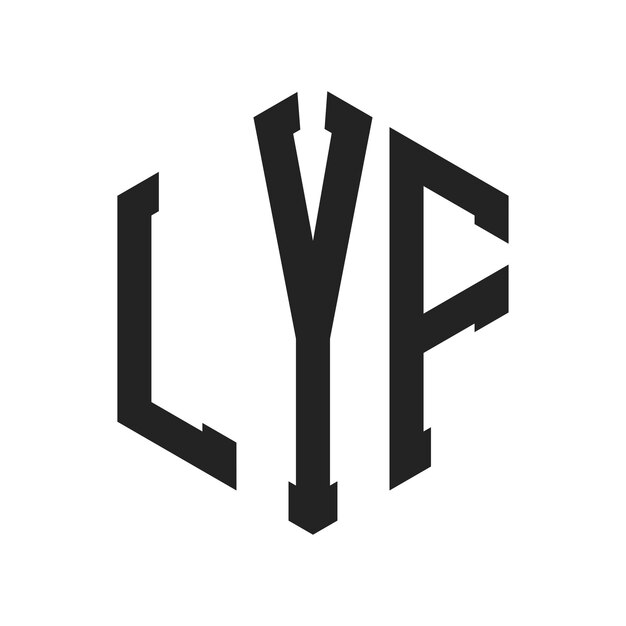 LYF Logo Design Initial Letter LYF Monogram Logo using Hexagon shape