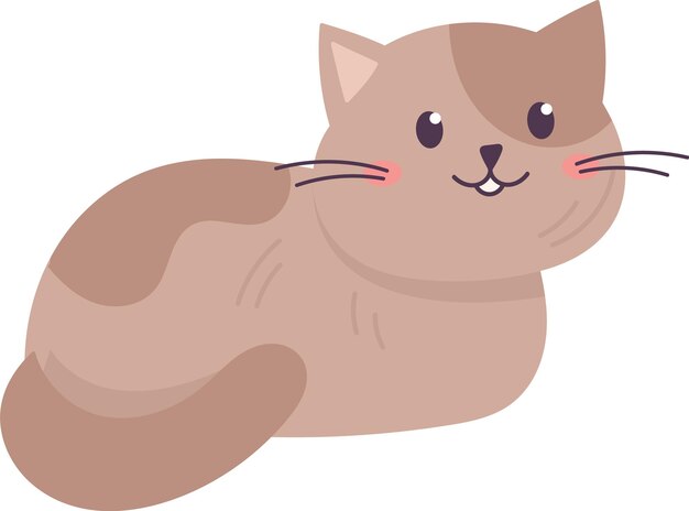 Vector lying cat pet