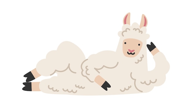 Lying lama icon Vector illustration