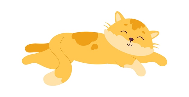 Lying sleeping cat