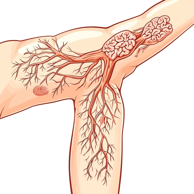 Vector lymfeklieren_van_vrouwelijke_oksel_vector