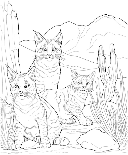 Cats - Coloring Pages for Adults