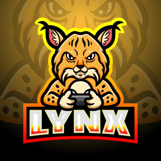 Lynx gamer mascot esport illustration