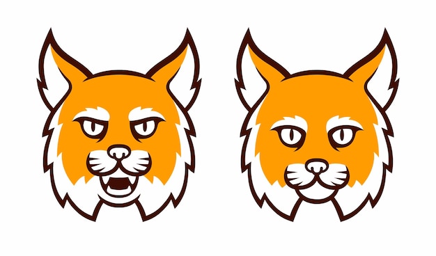 Vector lynx logo boze bobcat hoofd tekening