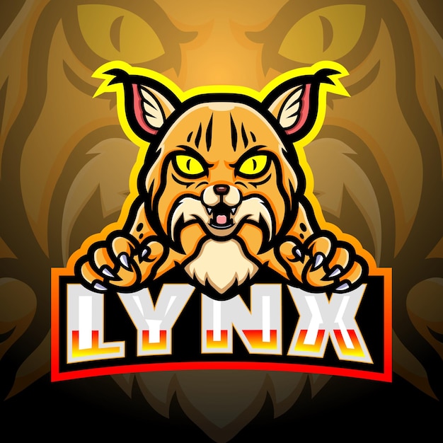 Lince mascotte esport logo design