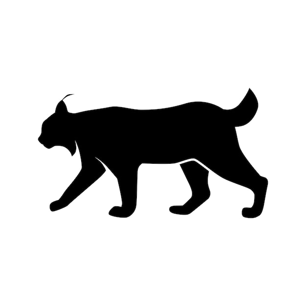 Lynx walking vector logo