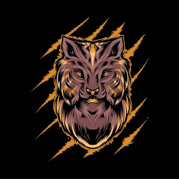 Lynx Wildcat hoofd vector illustratie. Geschikt voor t-shirt-, print- en kledingproducten