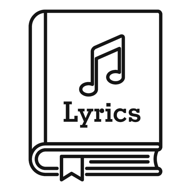 Lyrics book icon Outline lyrics book vector icon for web design isolated on white background