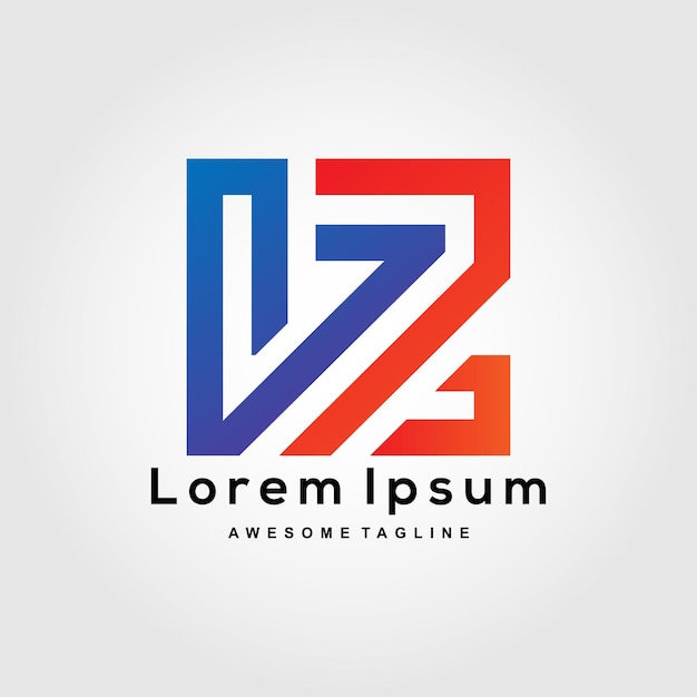 Vector lz letter initial logo design