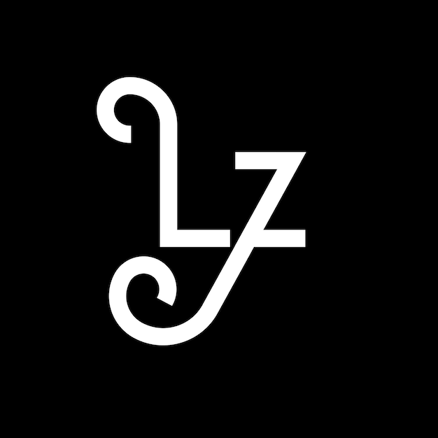 Vector lz letter logo design initiële letters lz logo icoon abstract letter lz minimale logo ontwerp sjabloon l z letter ontwerp vector met zwarte kleuren lz logo