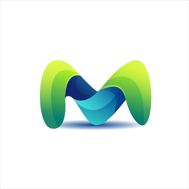 M aanvankelijk kleurrijk logo-ontwerp met kleurovergang