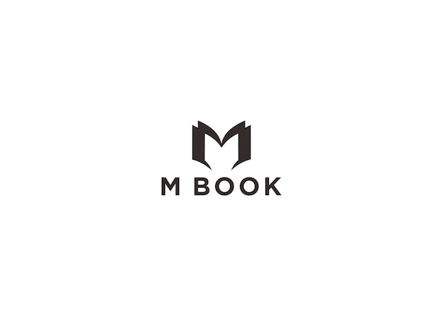 m book logo design vector illustration