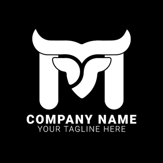 Vector m bull logo design m logo design m font logo design