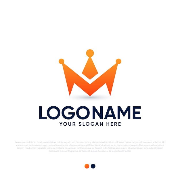 M crown logo design premium vector