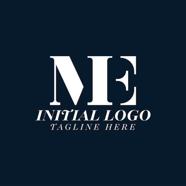 고급 배경의 ME 문자 로고 디자인 EM 모노그램 이니셜 문자 로고 디자인