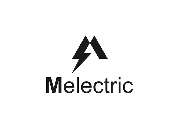 m elektrische logo ontwerp vectorillustratie