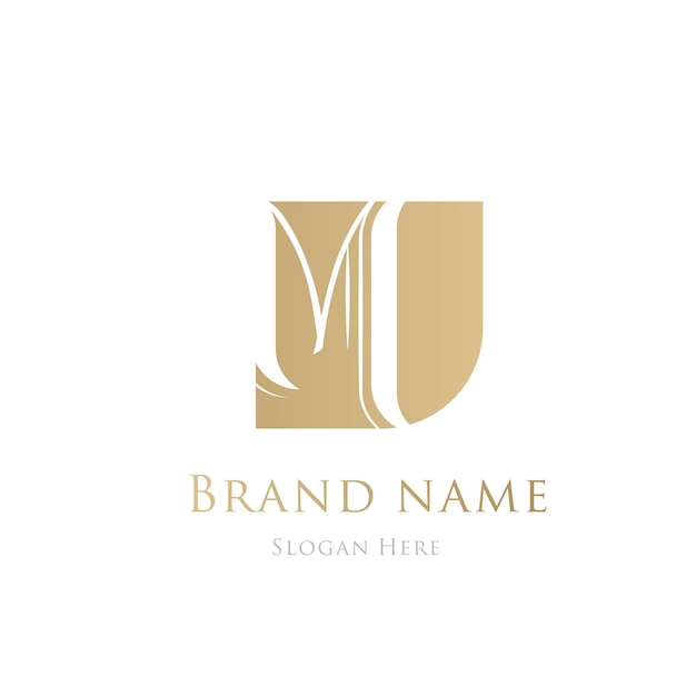 Vector m gold luxury elegant logo
