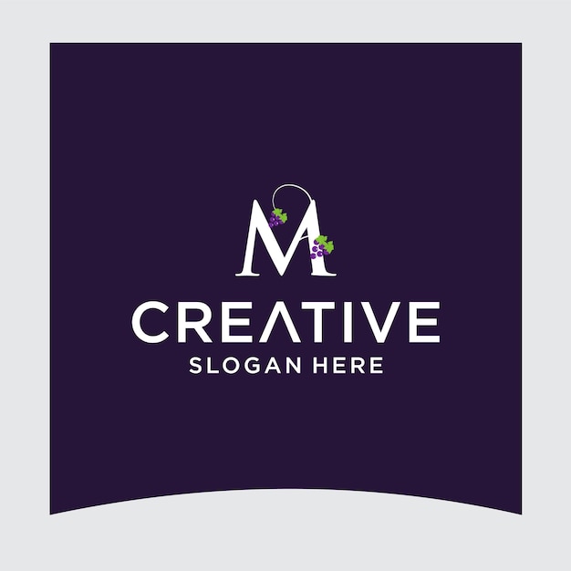 M grape logo design