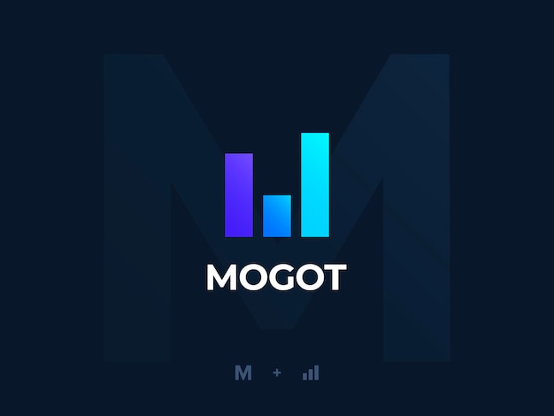 M成長グラフのロゴデザイン