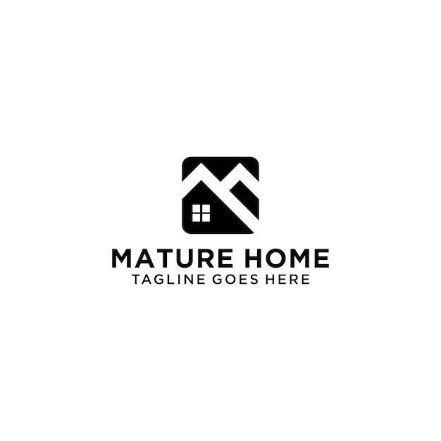 M huis logo ontwerp vector