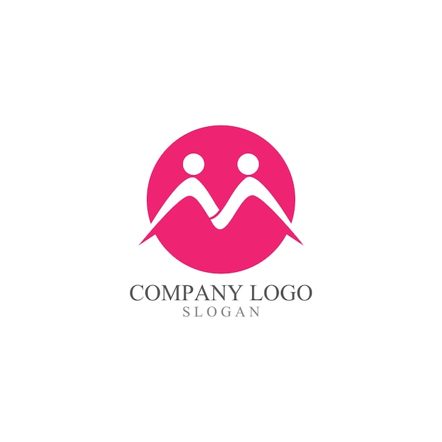 M initial letter community care Logo template