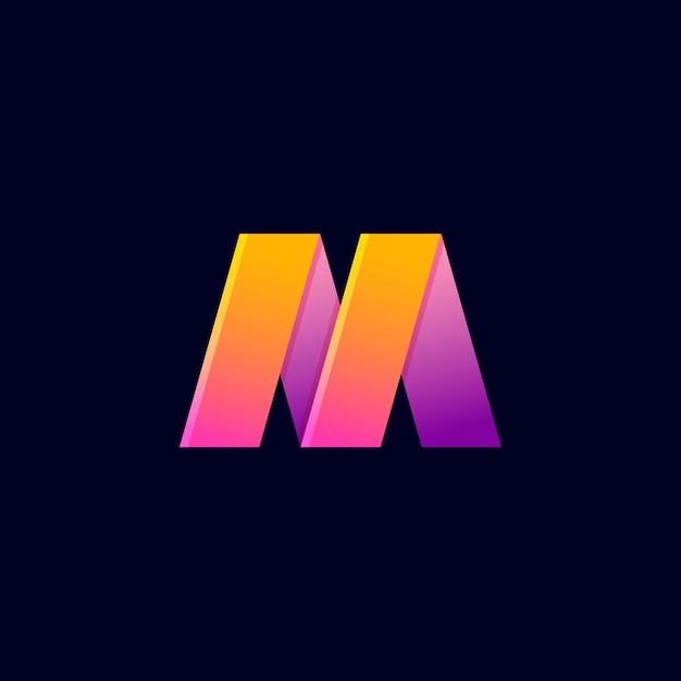 Vector m initialen monogram stijlvol logo concept