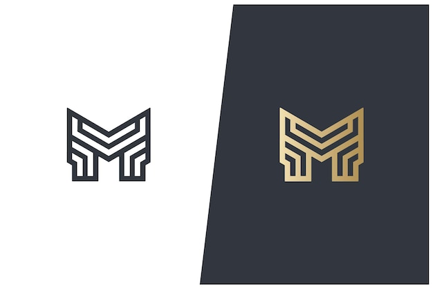 M Letter Abstract Monogram Vector Logo Concept Design Modern Elegant Luxury v2