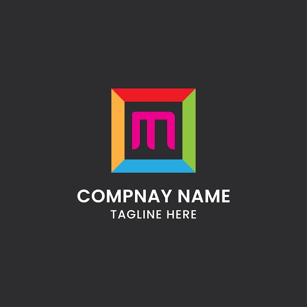 M letter colorful logo design