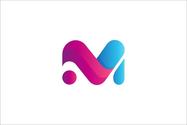 M letter eenvoudig 3D-stijllogo