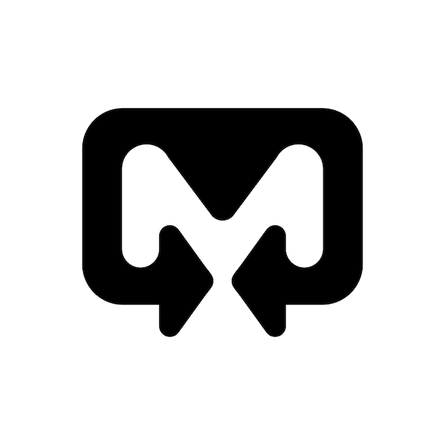 M letter logo design for technology company