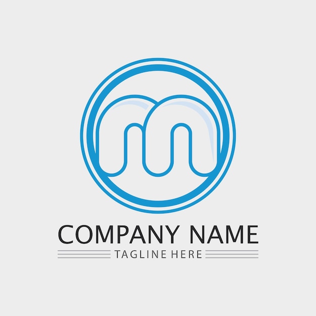 m letter logo design vector identity icon sign
