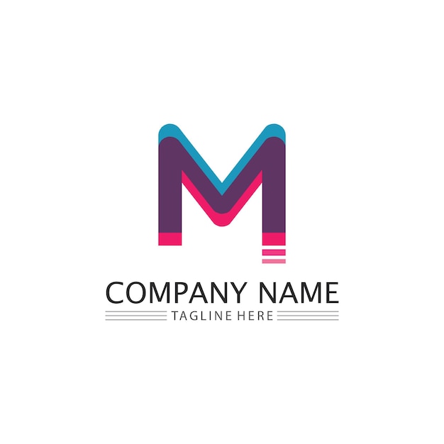 M Letter Logo and font  Template vector illustration design logo for business and identity